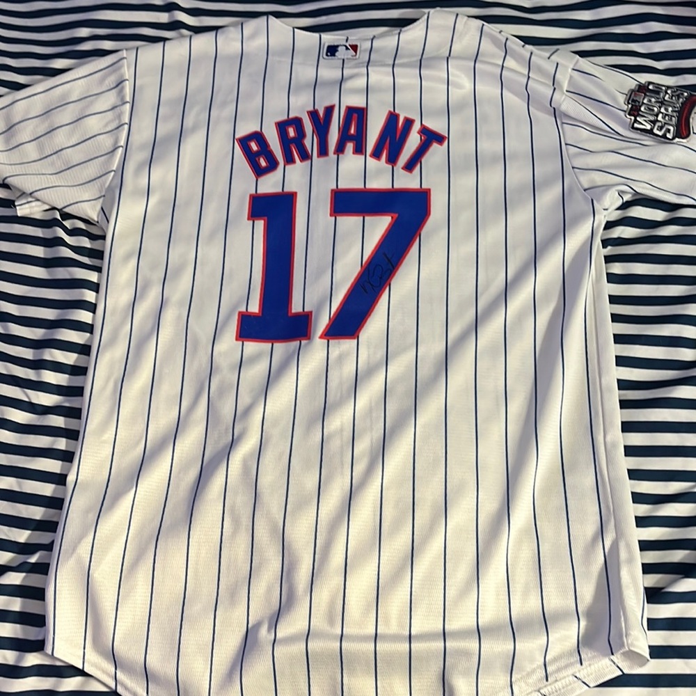 Kris Bryant 2016 world series signed jersey